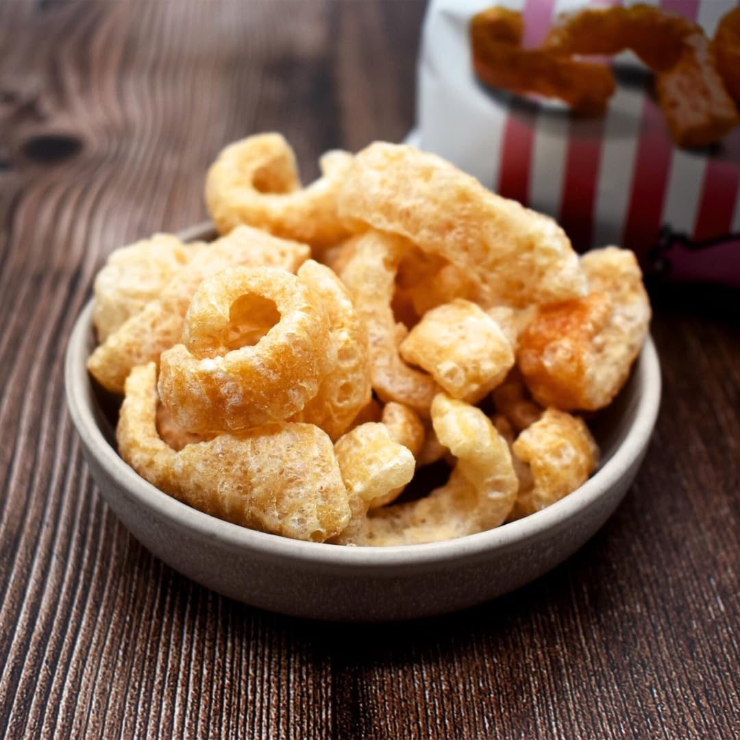 Delvita Schweinekrusten (16 x 125 g) - Leckere Schweinekrusten Chips aus Dänemark