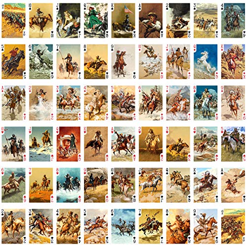 Wild West Playing Cards (Poker Deck 54 Cards All Different) Vintage Western Frank Mccarthy Cowboys Pioneers Indians #TOP1