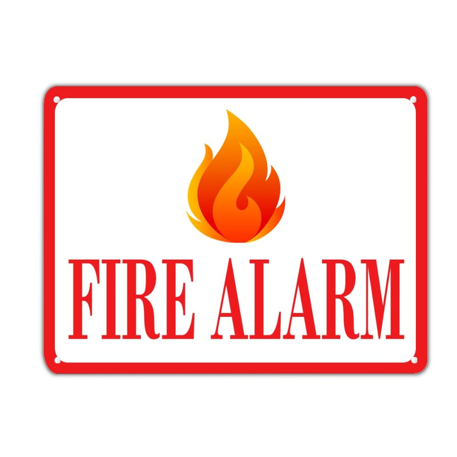 Panneau alarme incendie extérieur en métal durable pour signalisation murale et sécurité école