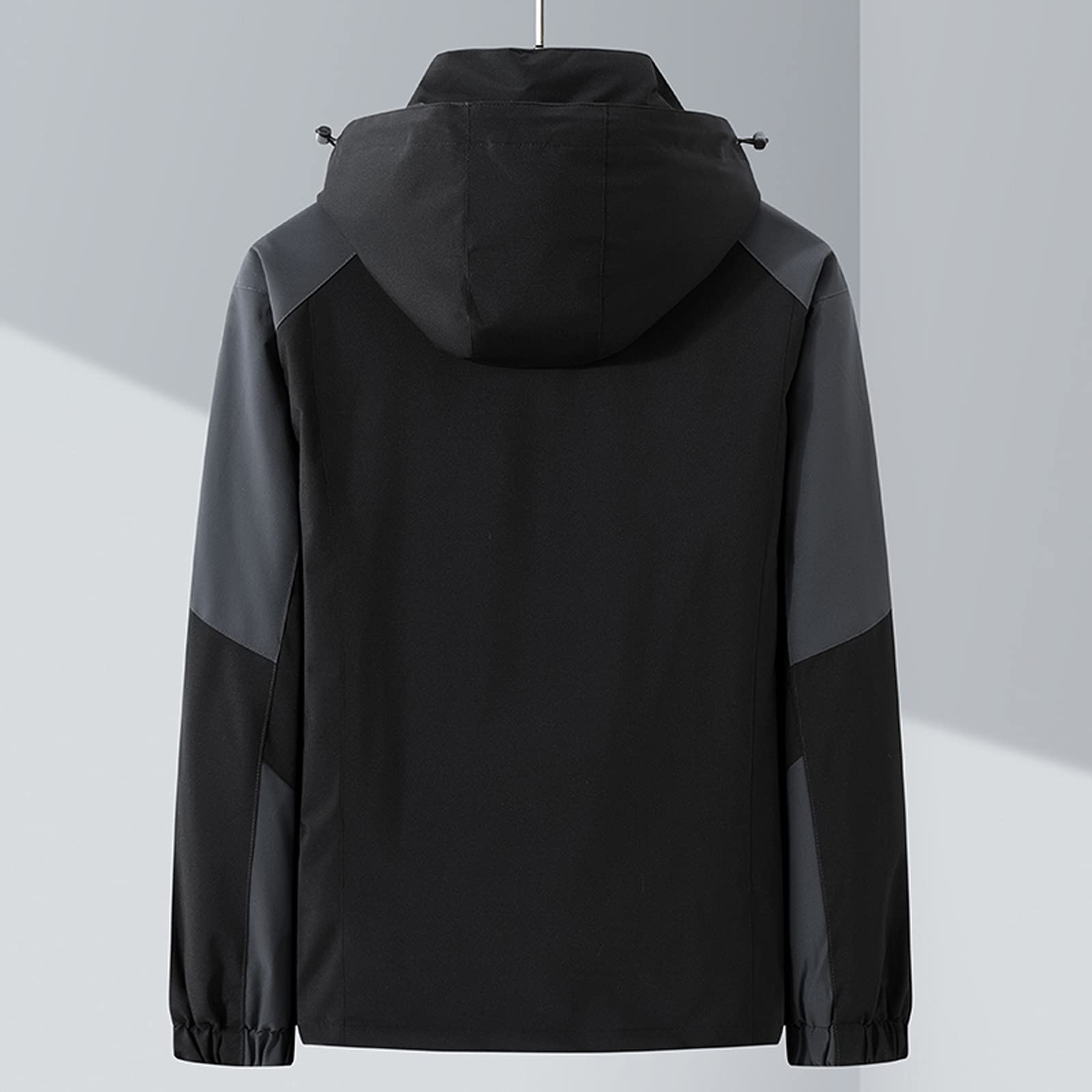 Chaqueta de lluvia para hombre, impermeable, cortavientos, compacta, plegable, ligera, chaqueta de ocio, cortavientos resistente, ideal para ciclismo y senderismo, Negro , XXXXXL