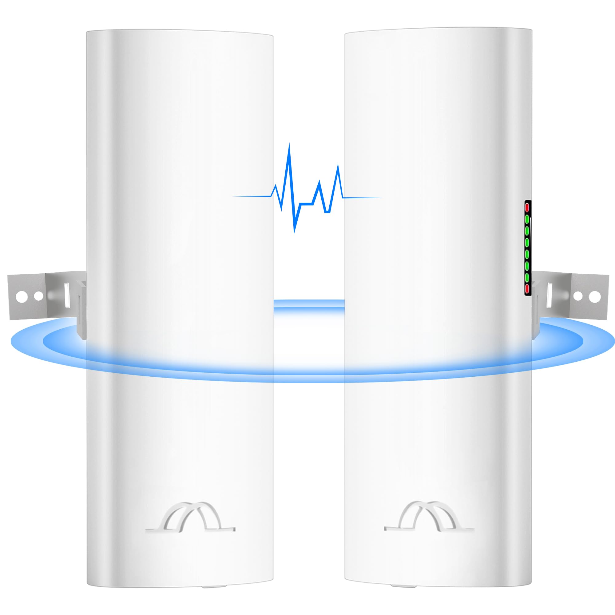Ponte wireless da 5,8 G con staffa di montaggio a parete/palo - Estendi l'accesso a Internet Starlink all'aperto, ponti WiFi punto a punto da 2 miglia con adattatore PoE, confezione da 2