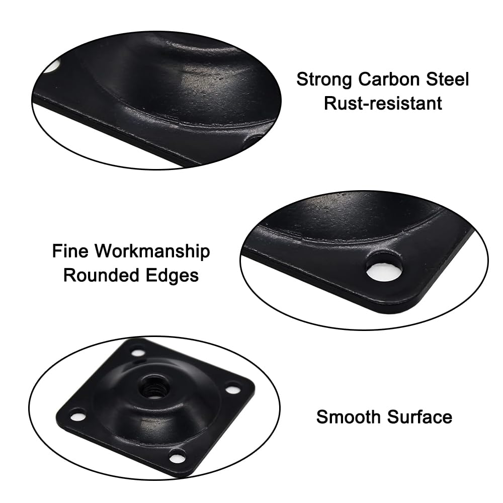 Lot De 8 Plaques De Montage Argentées Pour Pieds De Meubles De Canapé