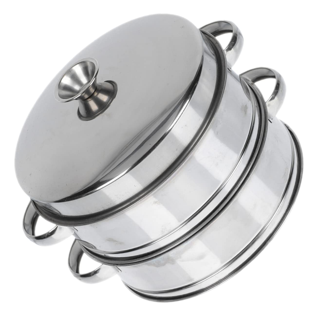 Alipis Vaporera de Cocina de Acero Inoxidable, 2 Niveles, con Tapa, para Verduras y Bollos al Vapor, Práctica para Hotel y Cocina