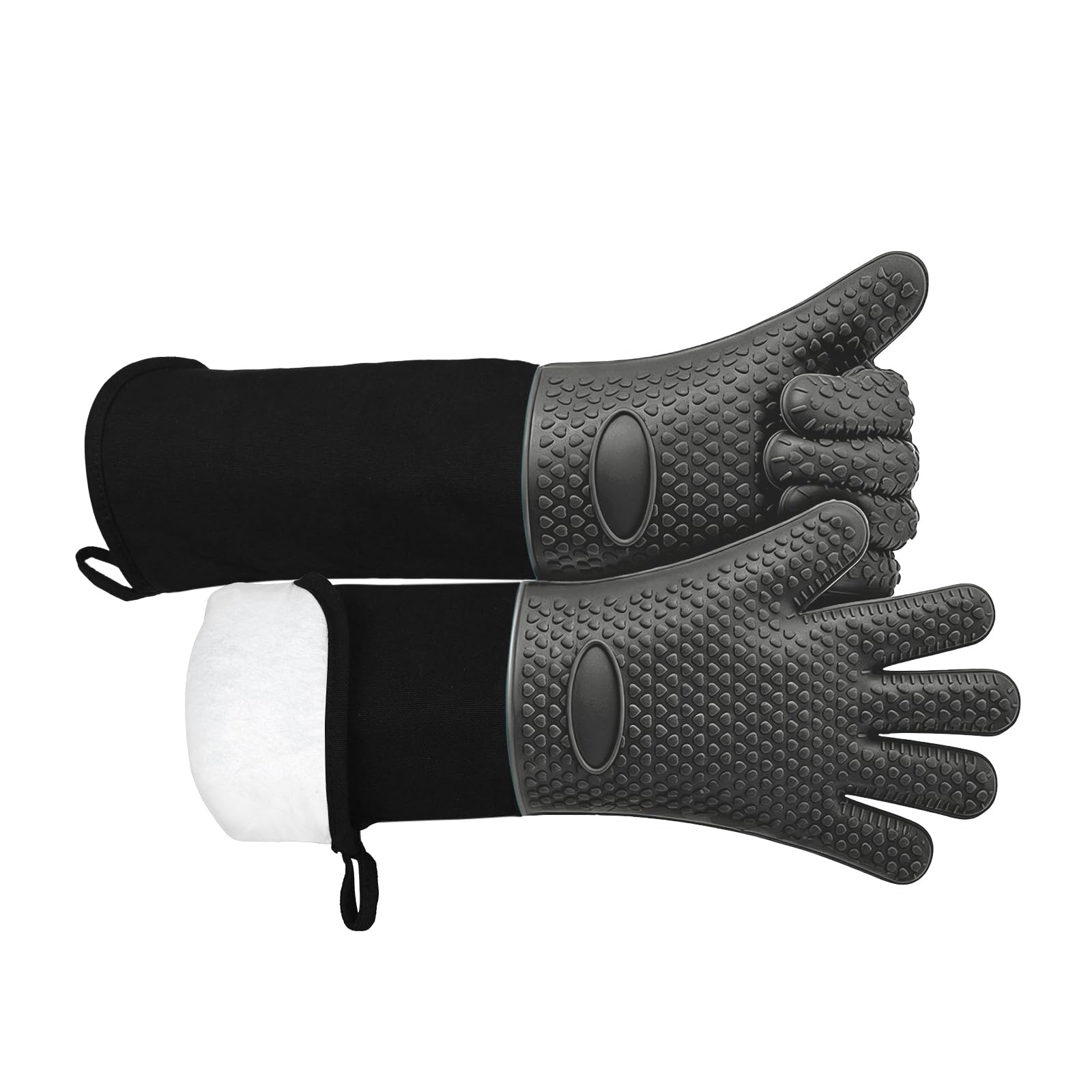 Extra Long Silicone Oven Gloves, Gray