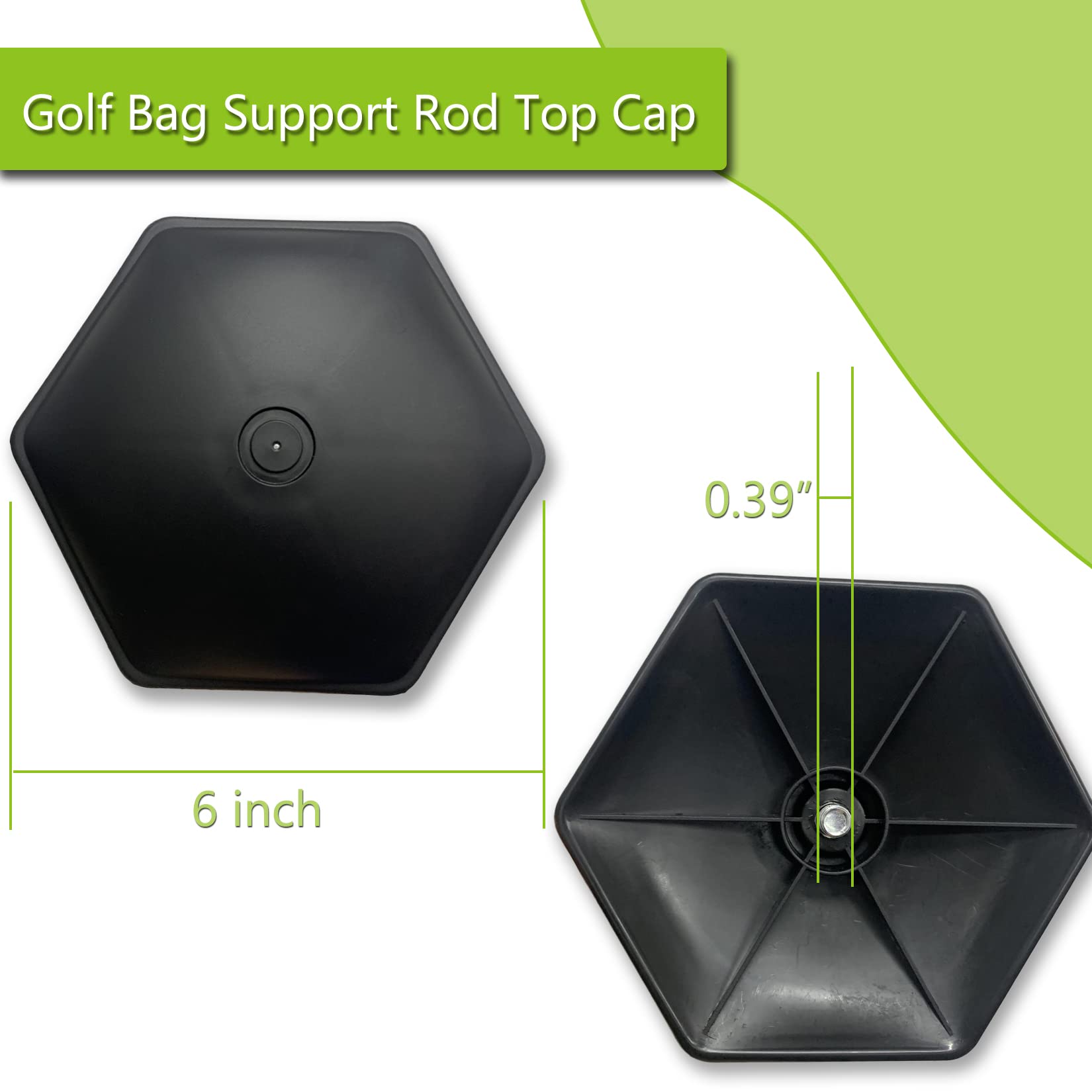 Golf Travel Club Bag Support Rod Mushroom Cap, Plastic, Golf Clubs Trip Cover Support Protector System Accessories, Dia 6" - Image 2
