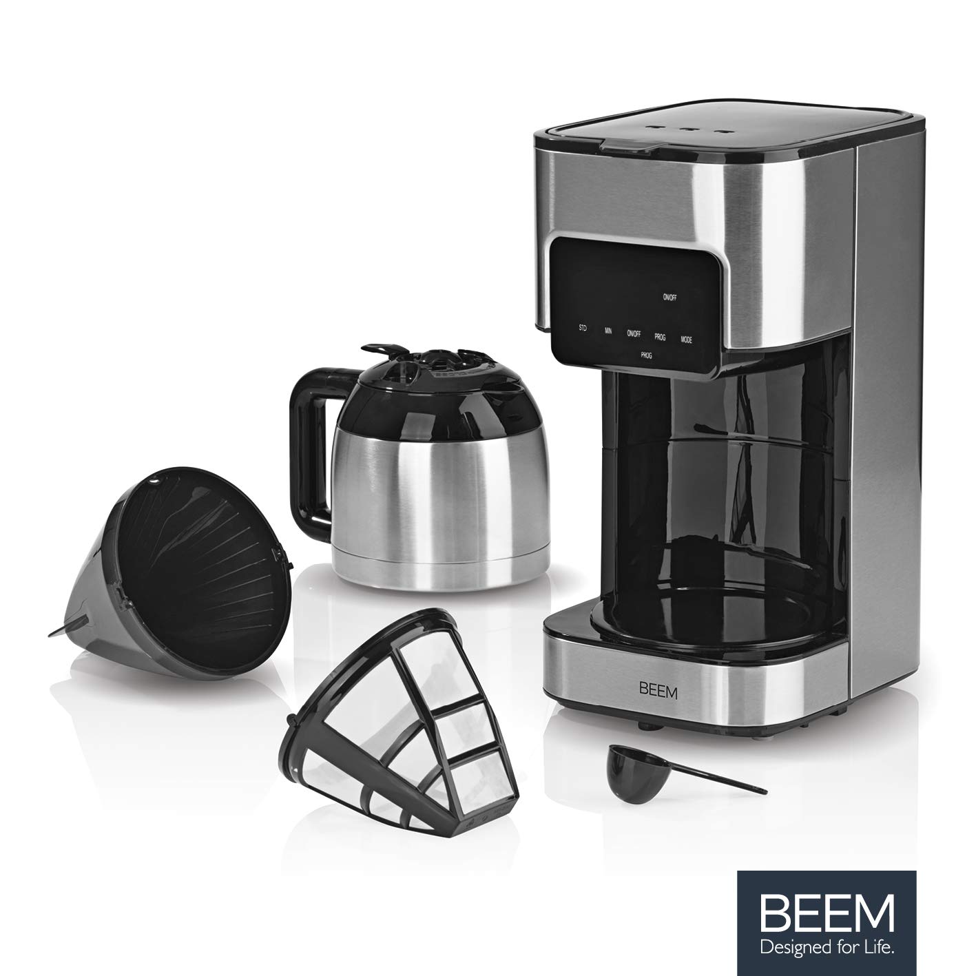 BEEM FRESH-AROMA-TOUCH caffettiera a filtro - Thermo | Caraffa thermos da 1 l per un lungo consumo di caffè per 4-8 tazze | Ben organizzata con timer 24 ore | 800 W | Display touch