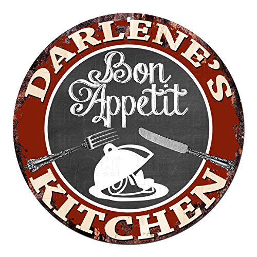 DARLENE’S Bon Appetit Kitchen Chic Tin Sign Rustic Shabby Vintage