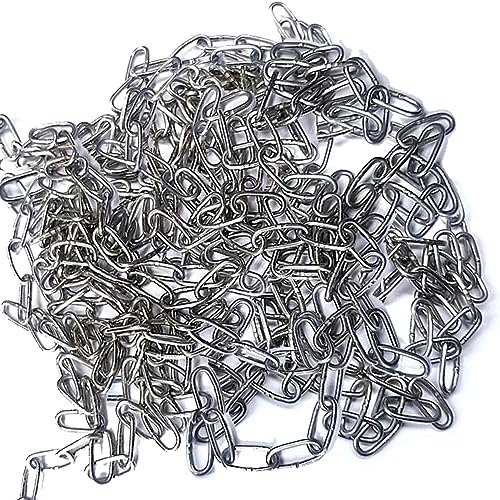 KAIISSA Stainless Steel Chain, Heavy Duty Welded Chain Links, 1.5 mm - 10 m, Maximum Load 15 kg, Silver, 1,5mm-10 Meter
