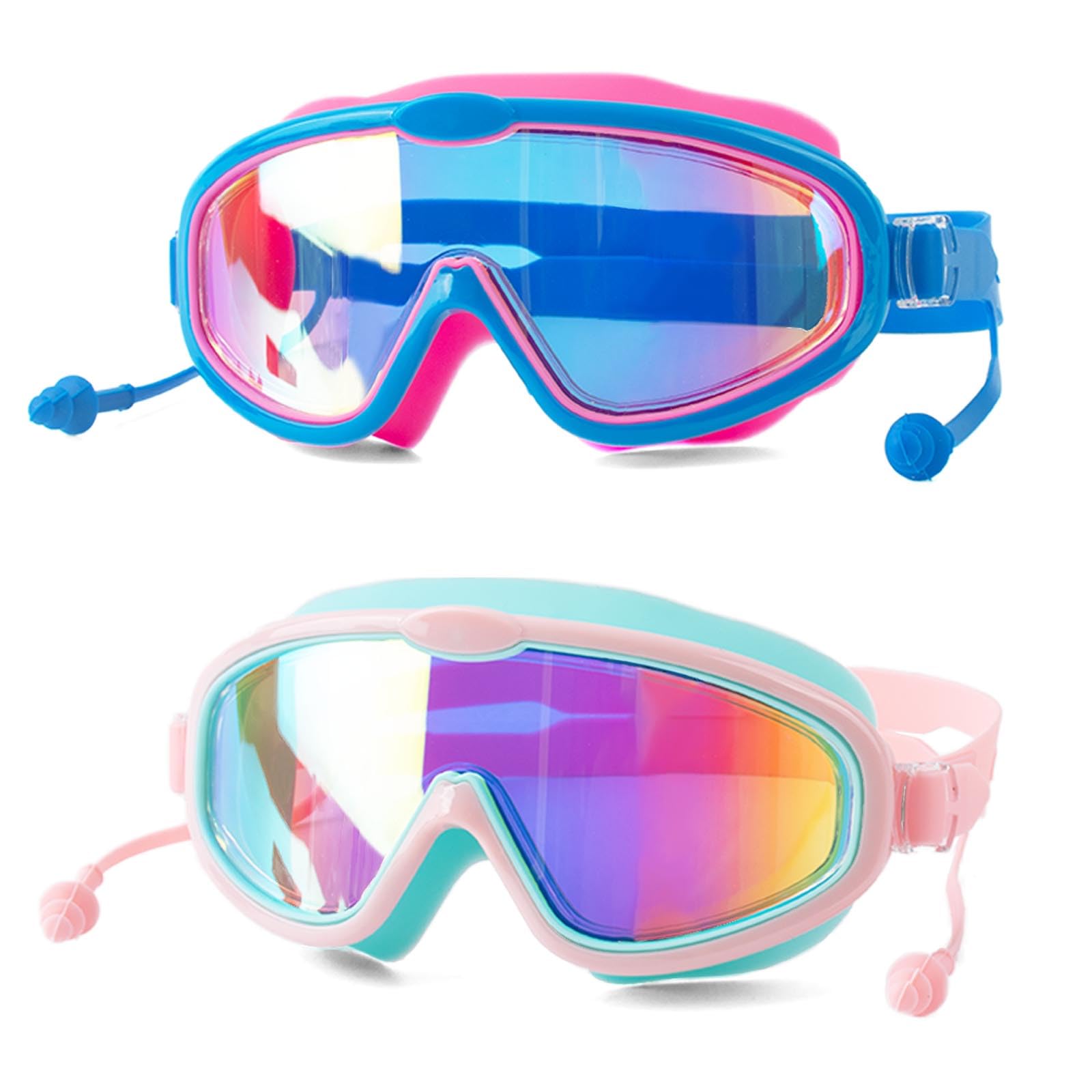 GWAWG 2PCS Gafas de Buceo para Niños, Gafas de Natación Antiniebla y a Prueba de Fugas,Water Space Gafas Natacion para Niño 3-15