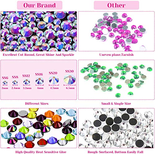 Cridoz 6040pcs cristallo AB Hotfix strass 6