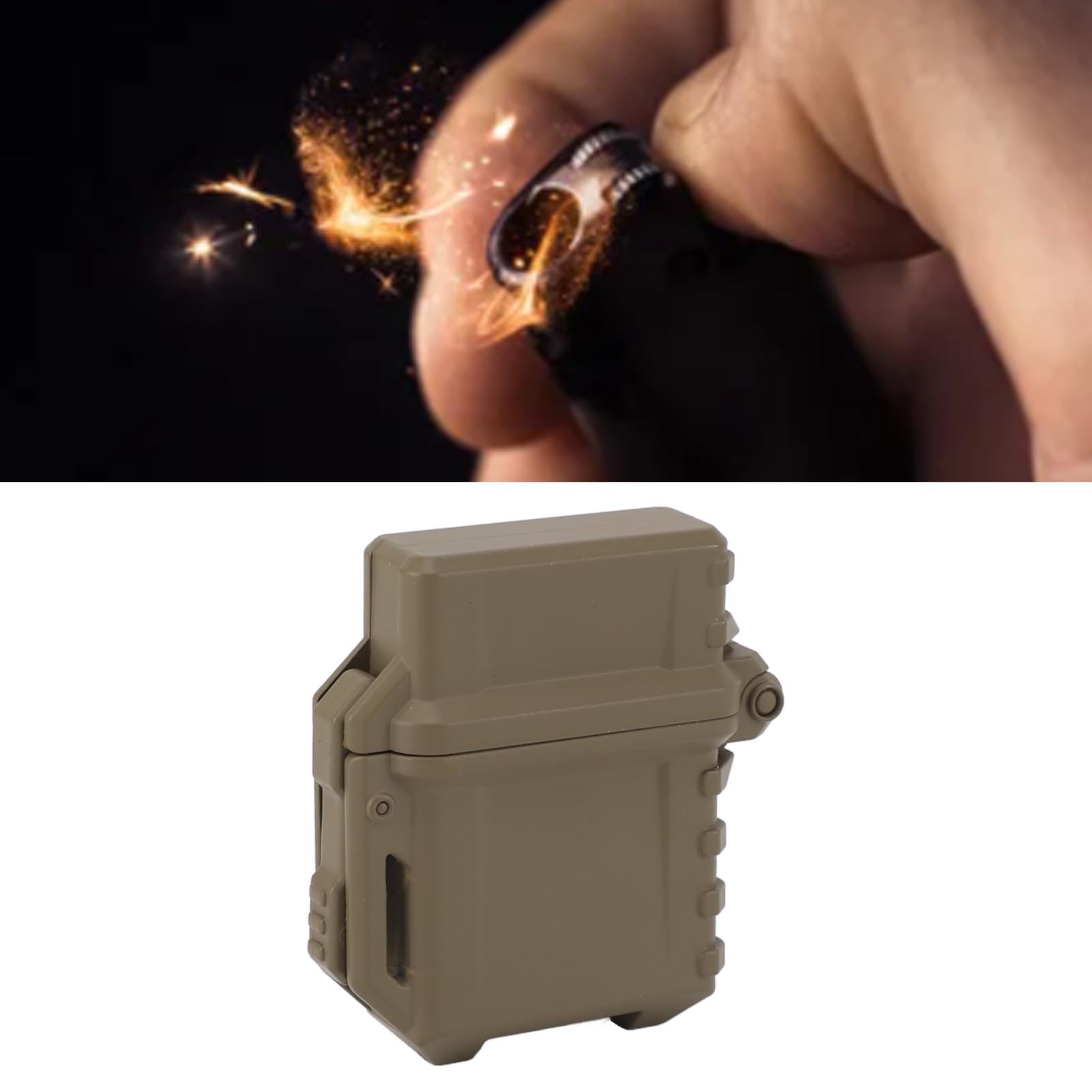 Étui à Briquet étanche Compact et Portable Construction en Nylon à Longue durée de Vie, Protection Contre l'huile, Les Rayures et la Chaleur S'enclenche sur Les Sacs Idéal pour (Khaki)