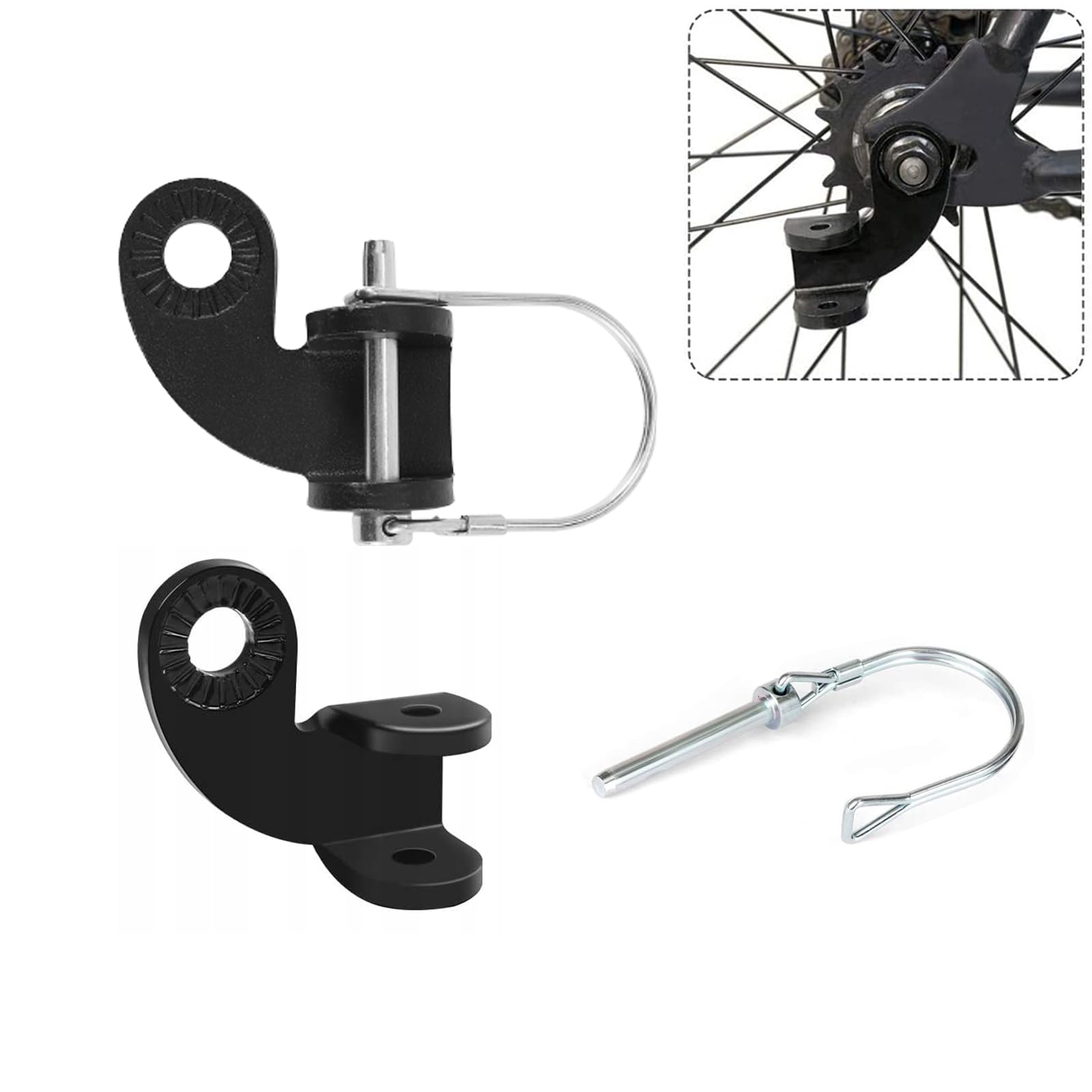 Aggancio Rimorchio Bici Sicuro Traino Per Bambini 2 Pezzi Gancio Traino Bicicletta - Rimorchio Per Bambini, Con Perno Di Sicurezza Attacco Carrellino Bambini Adattatore Rimorchio Per Passeggino