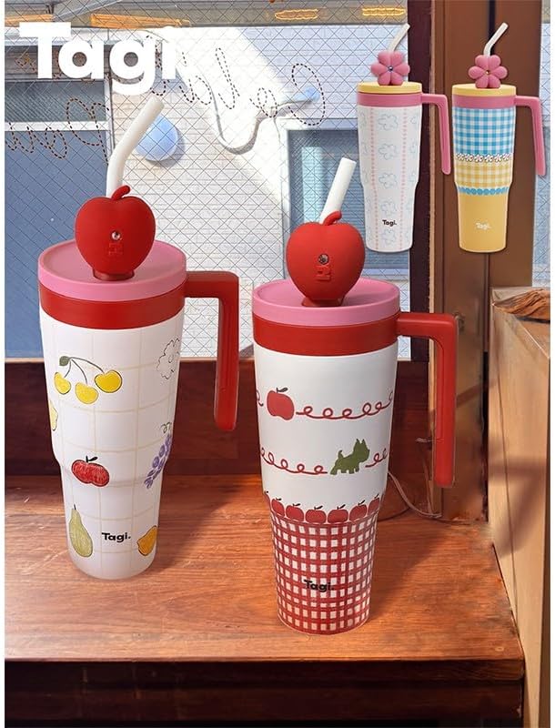 Tagi. Put-Put Flower Tumbler 40oz with Handle and Straw, 316L Stainless Steel Insulated Water Bottle, Fits in Cup Holder (Puppy TonTon) - Image 2