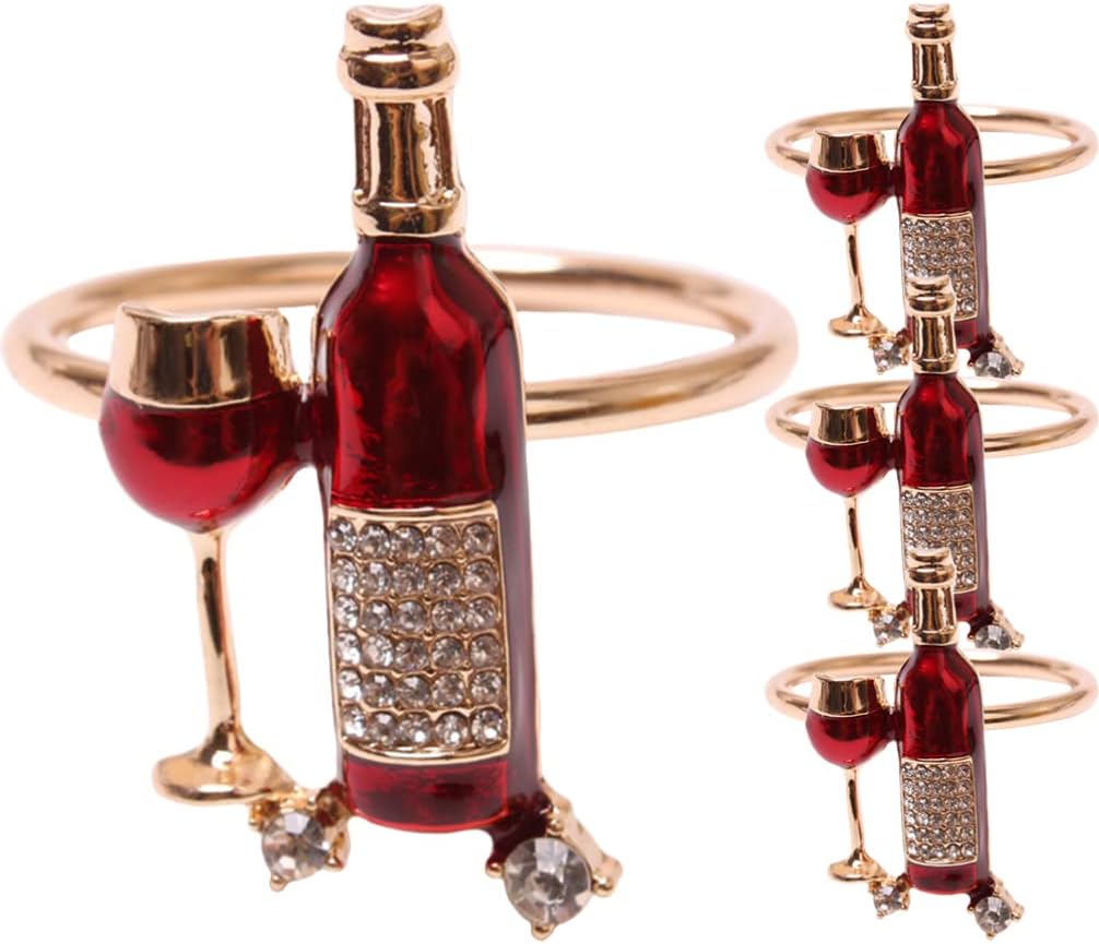 Hemoton Set of 4 Wear-Resistant Zinc Alloy Napkin Rings Decorative Serviette Buckles for Family Gatherings Dinner Parties Weddings and Kitchen Table Accessories 1.96X1.57X1.57 Inch