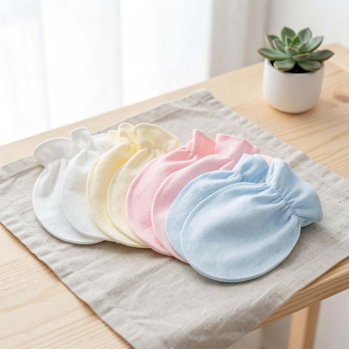 4 Pairs Newborn Anti Scratching Cotton Gloves for Winter Protection