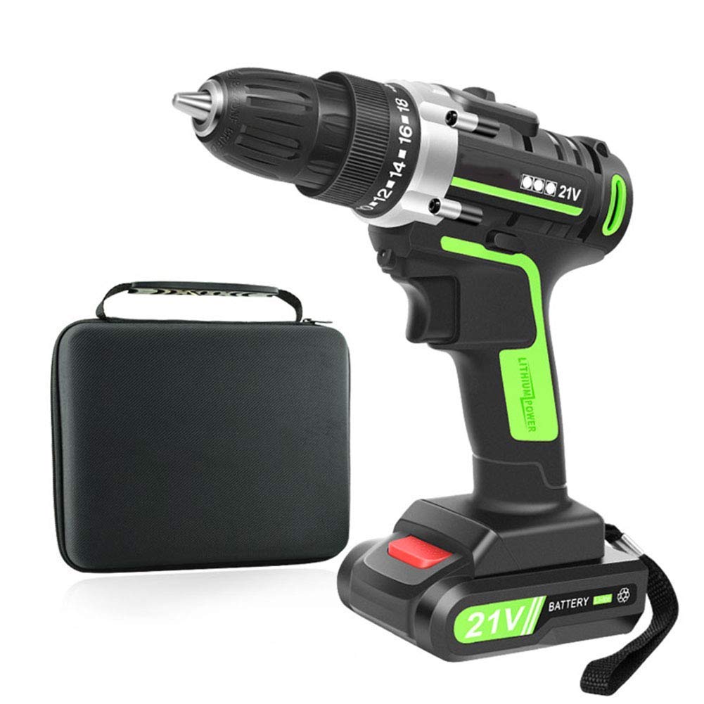 Trapano Avvitatore Trapano Combinato a ioni di Litio 21V-Max, cacciavite Elettrico, Faro da Lavoro a LED, Batteria a Cambio rapido e Caricabatterie Inclusi