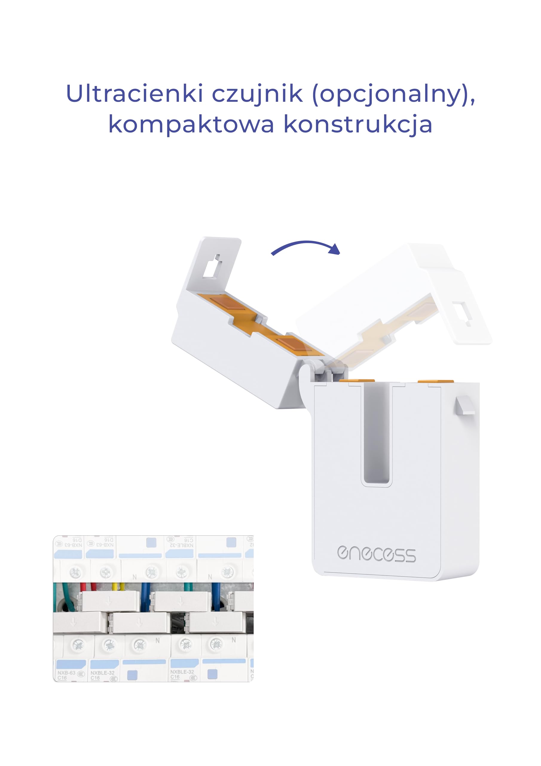 Trójfazowy monitor energii, 40+ kanałów, modułowa konstrukcja, dostęp lokalny i chmurowy, wizualizacja przepływu energii, kompatybilny z Home Assistant, priorytet PV, LAN/WiFi, 3×100A CT, szyna DIN