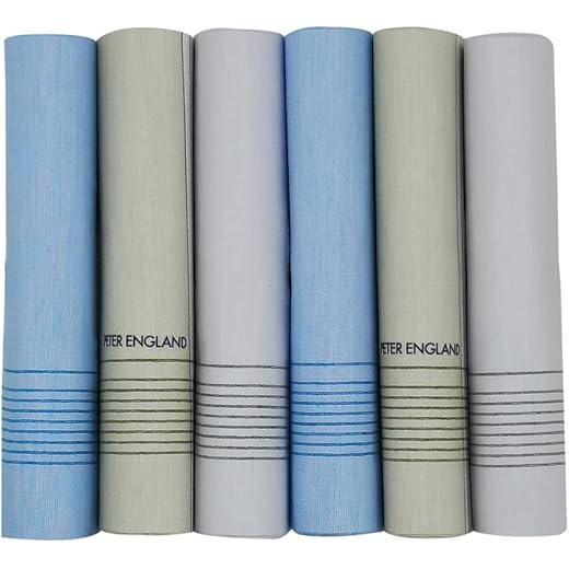 Mens Cotton Pastel Handkerchief Pack of 6 45 cm