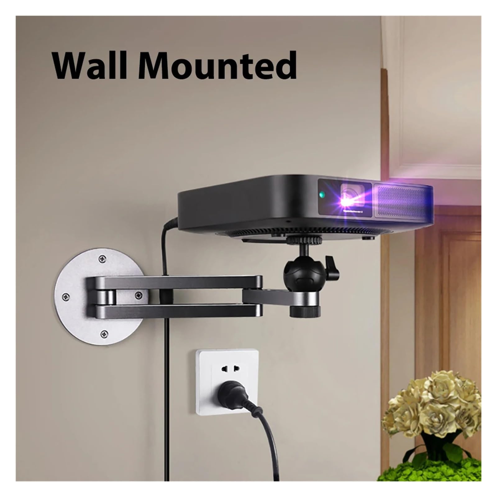 Projector Wall Mount, Foldable, 1/4" Thread