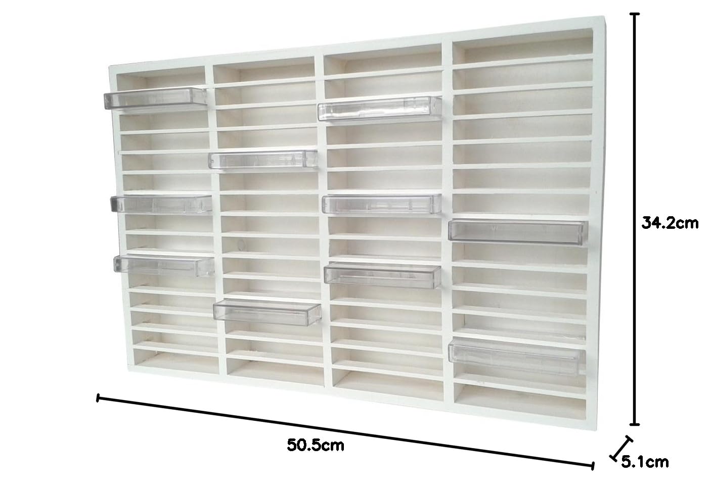 eCom Fabarius MC Mensola per 60 cassette, scaffalatura media in legno (pino), già assemblata, colore bianco