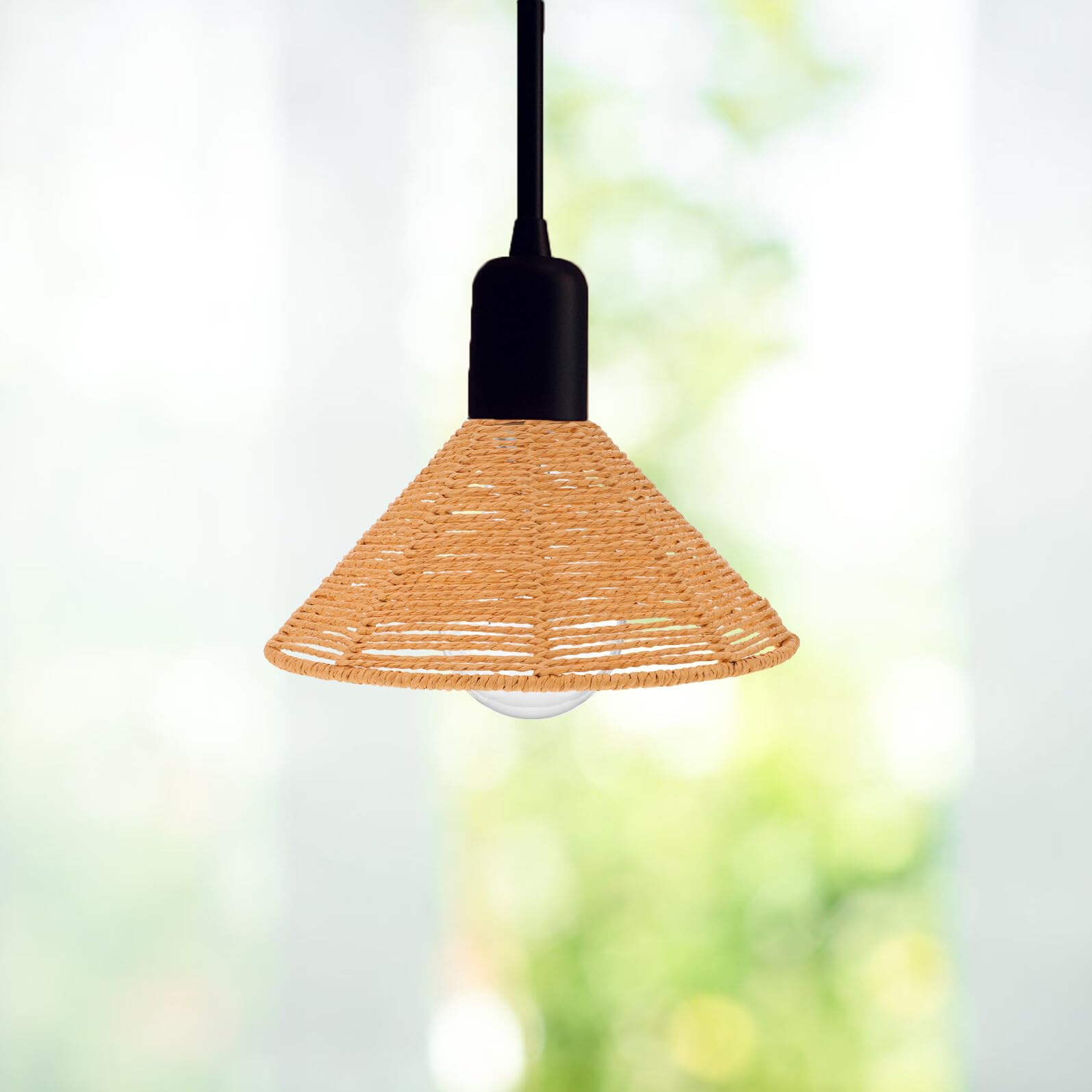 VICASKY Lampada in Corda di Carta Intrecciata Mano Paralume Decorativo per Lampadario Paralume Moderno Boho per Lampade da Tavolo Pavimento o Soffitto