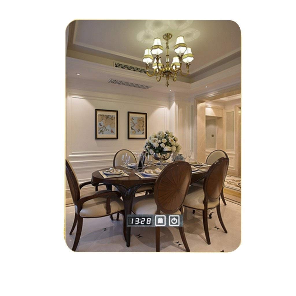 Wall Mirror Bedroom Large Wall Makeup Mirror with Dimmable Two-Color Lights Bathroom Vanity Mirror Horizontal Vertical Install Color