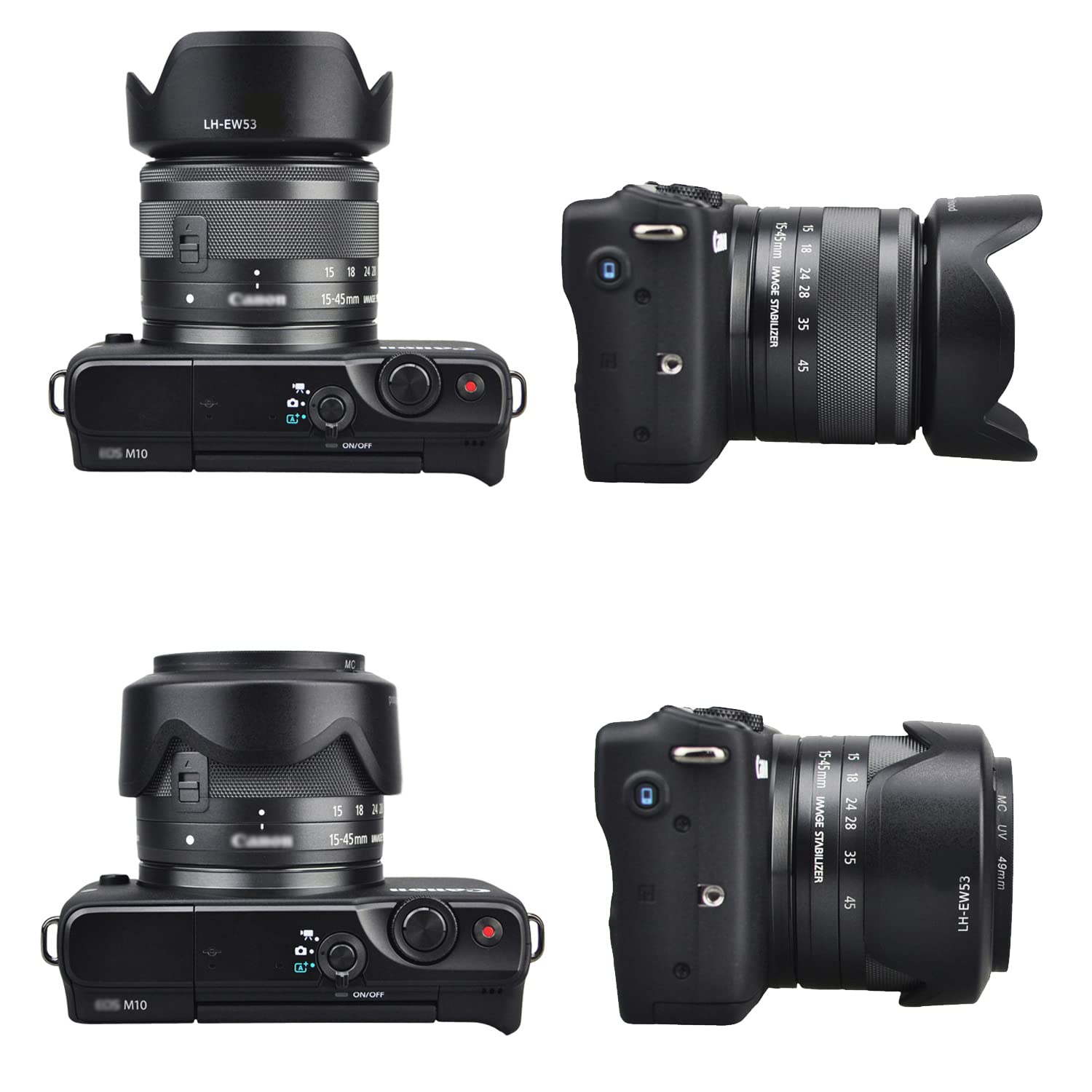 Komet Gegenlichtblende Für Canon EOS M Serien - Inklusive Objektivdeckel 49mm