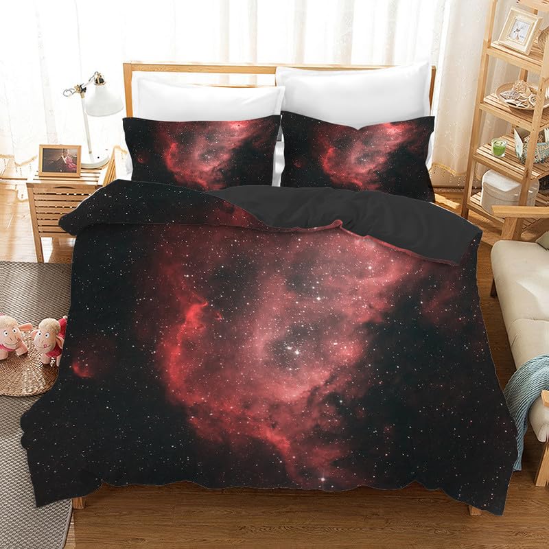 Funda nórdica universo rojo para decoración de habitación temática y dormitorios modernos