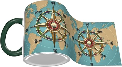 Miniatura 3 de vintage wind compass Coffee Mug Coffee Cups Ceramic with Handle,Tea Cups Mug tazas para cafe Drinking Cups Gifts for Women Men,Unique Coffee Mugs