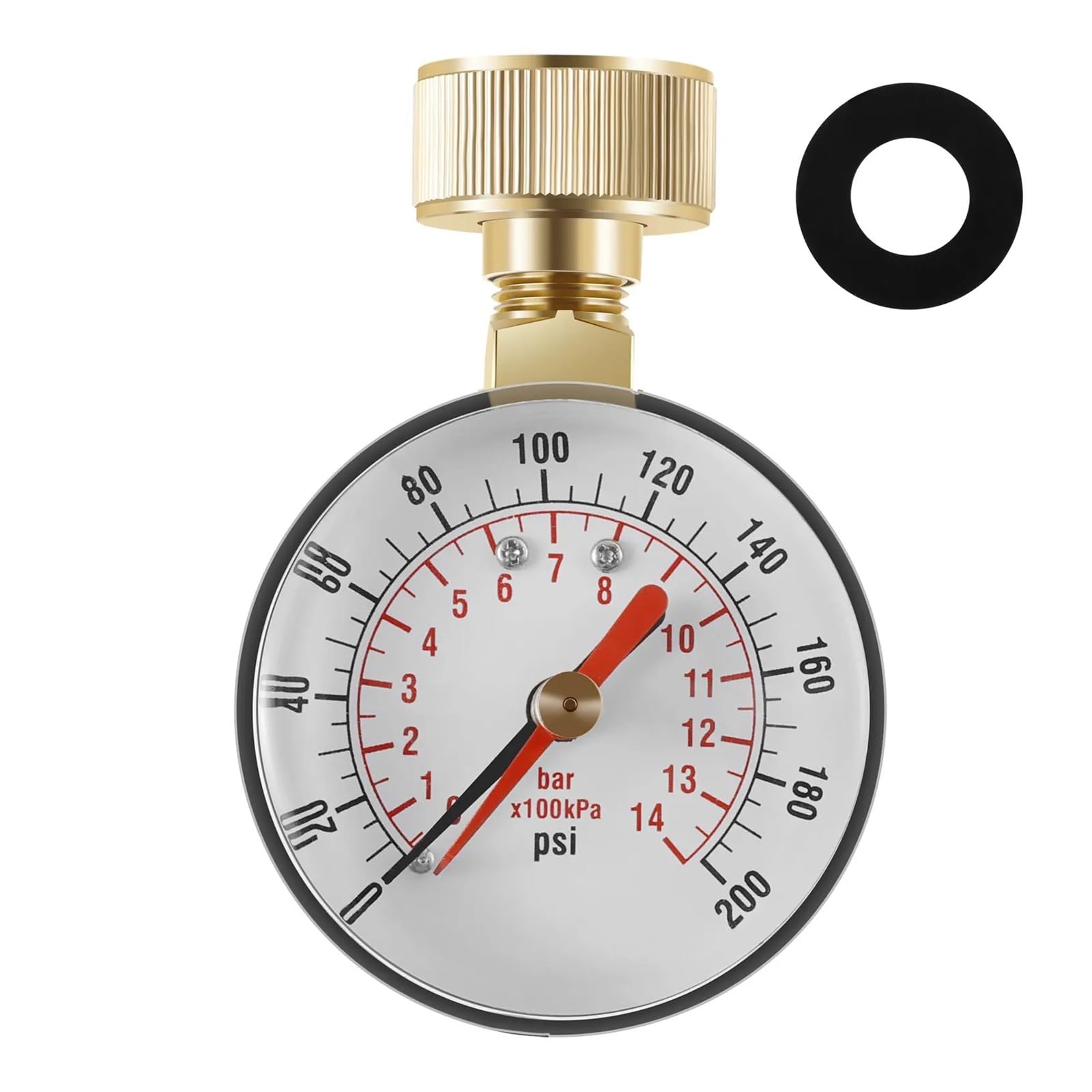 Manometro Manometro Prova Acqua TS-60-200 PSI Pompa per Tubo Flessibile Rubinetto Giardino