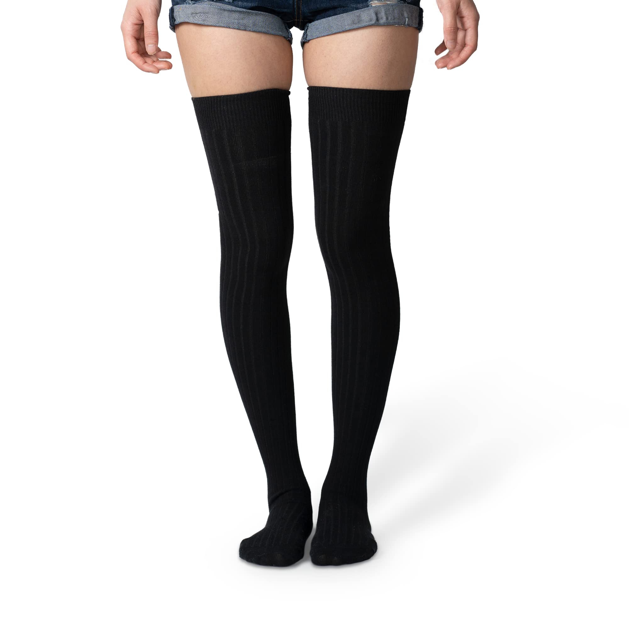 love classic Ribbed Cotton Women's Thigh High Socks Over the Knee Boot Leg Warmers-picture-10