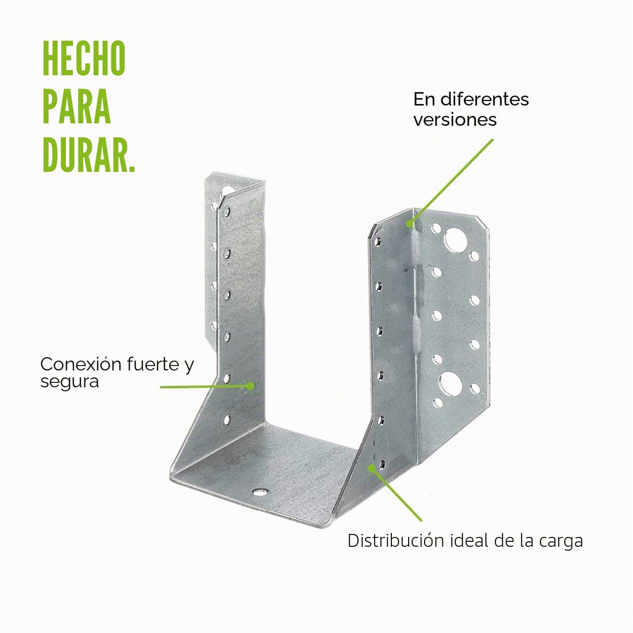 GAH-Alberts 331375 Zapata de viga tipo A - sendzimir galvanizado, 60 x 100 mm / 6 piezas