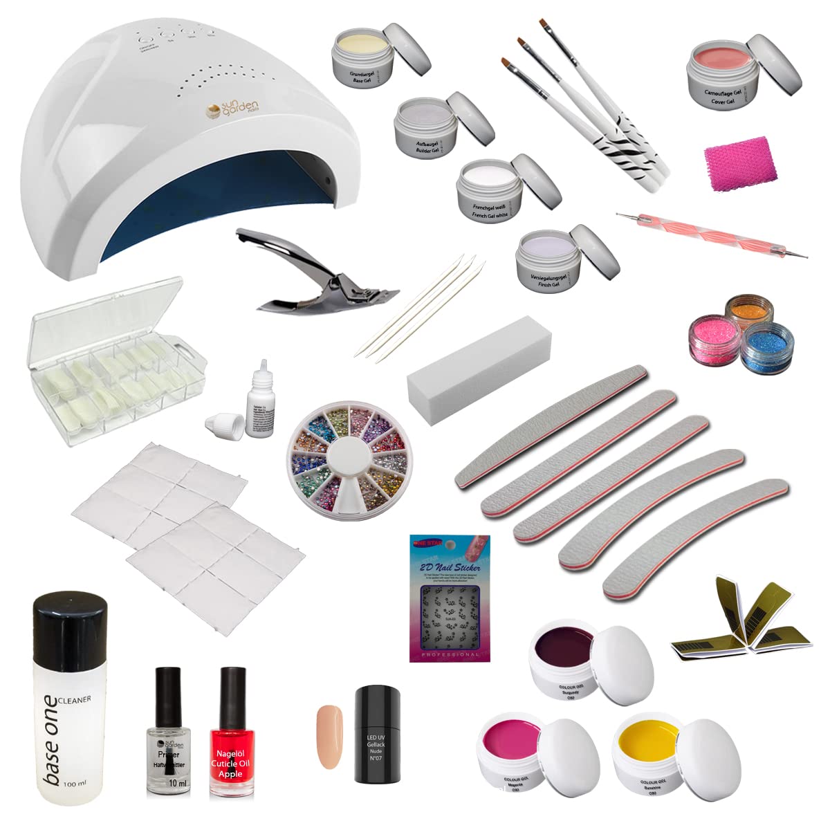 Kit de introducción Nail abridor Estudio Starlight Incluye dispositivo combinado UV-LED, accesorios para uñas - arte de uñas - set de inicio - kit de gel UV
