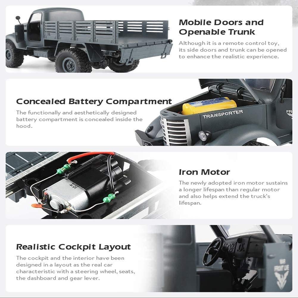 Amazon.co.jp: VanFty RCカーRC軍用トラックオフロードクローラRC