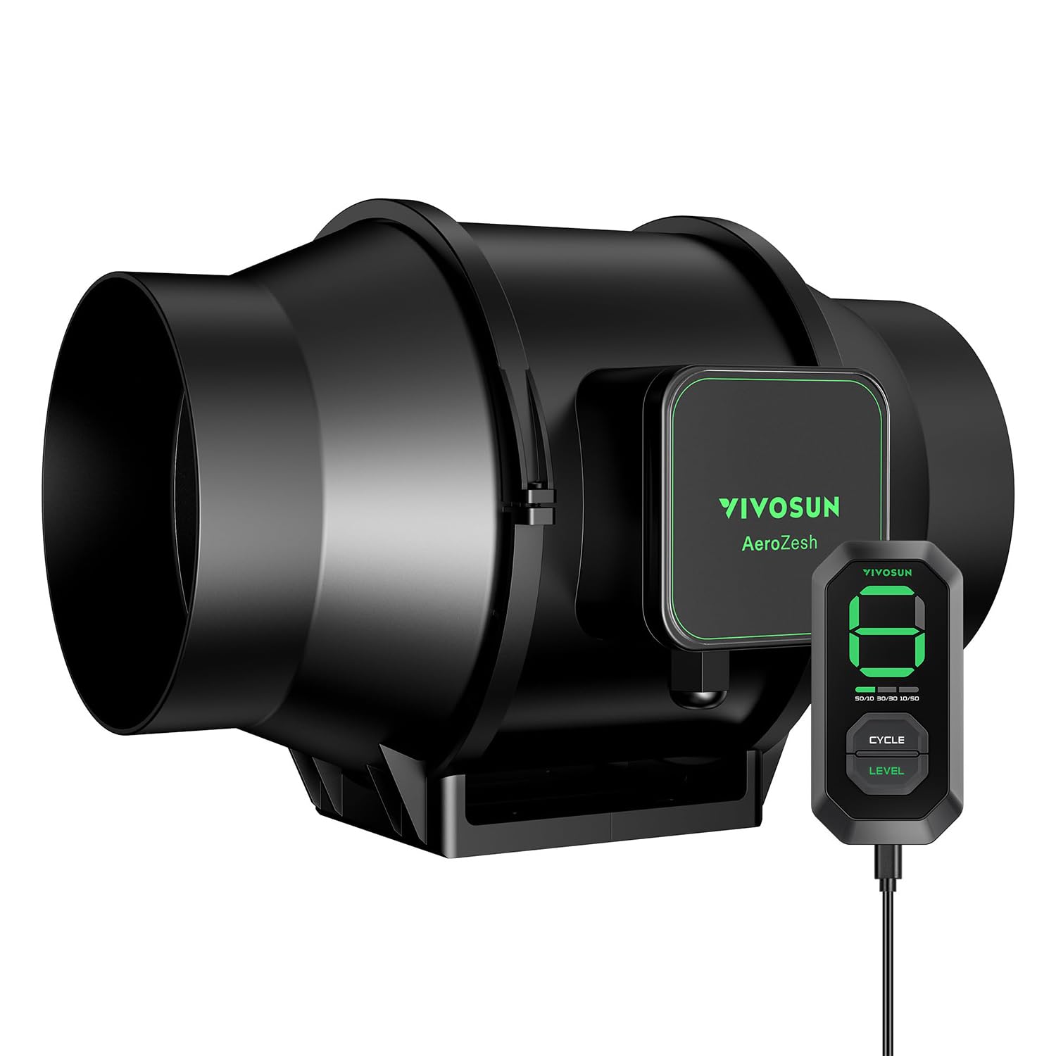 VIVOSUN Rohrventilator 150 mm Abluftventilator 688 m³/h Rohrlüfter mit E12-Geschwindigkeitsregler und EC-Motor 32dB Leiser Ventilator für Growzelte und Belüftungssysteme