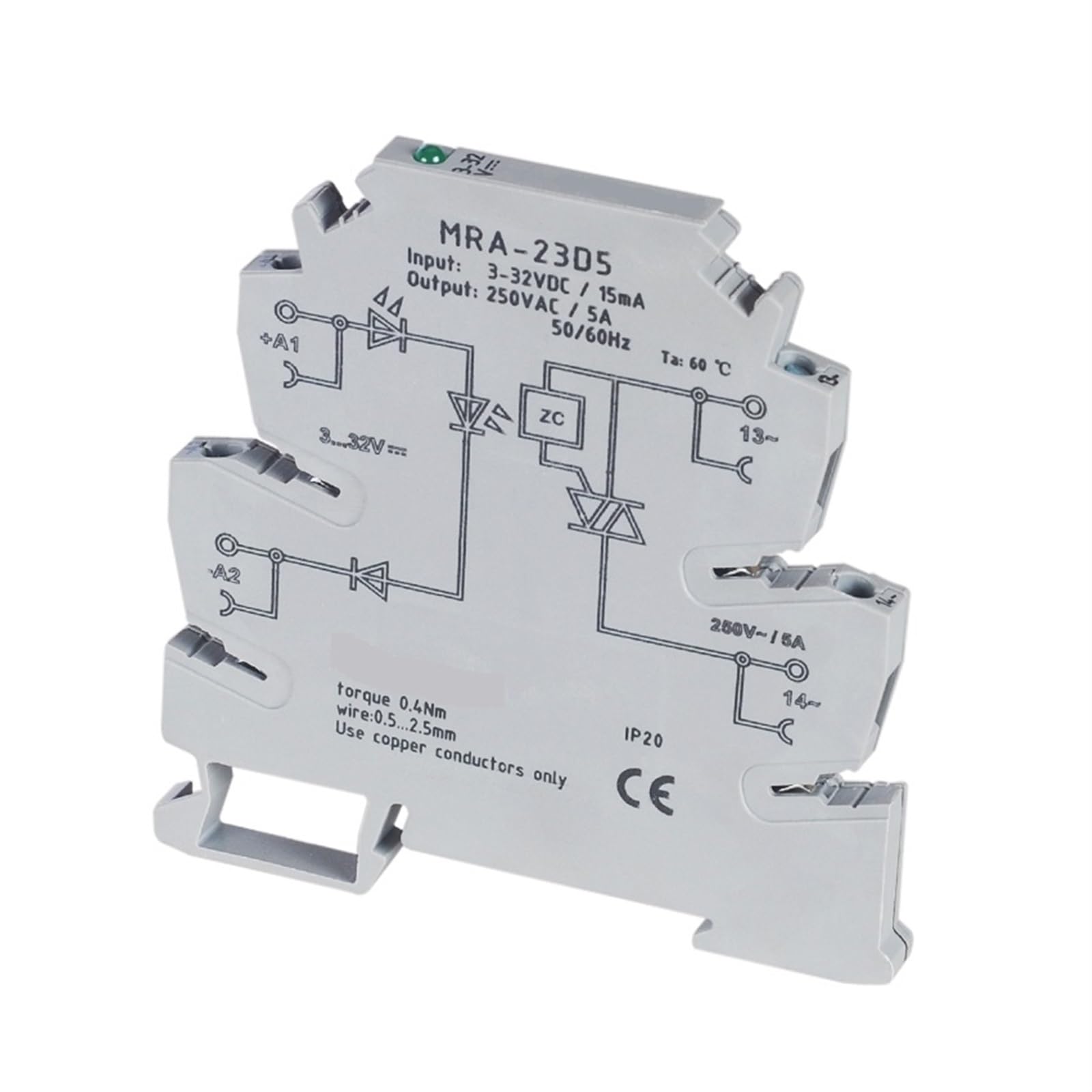 Commutateur de Relais SSR Intelligent DC AC 5V 12V 24V Sortie 250V 5A