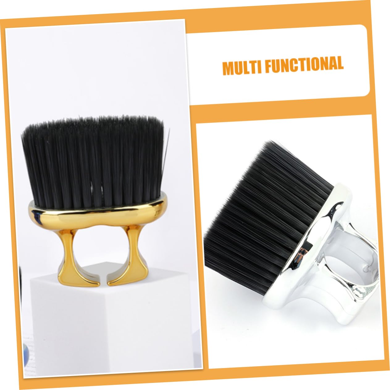 3Pcs Neck Duster and Beard Brush Set for Men Durable Barber Brushes for Hair Cleaning and Trimming Includes Open Ring Beard Brush Essential Grooming Supplies