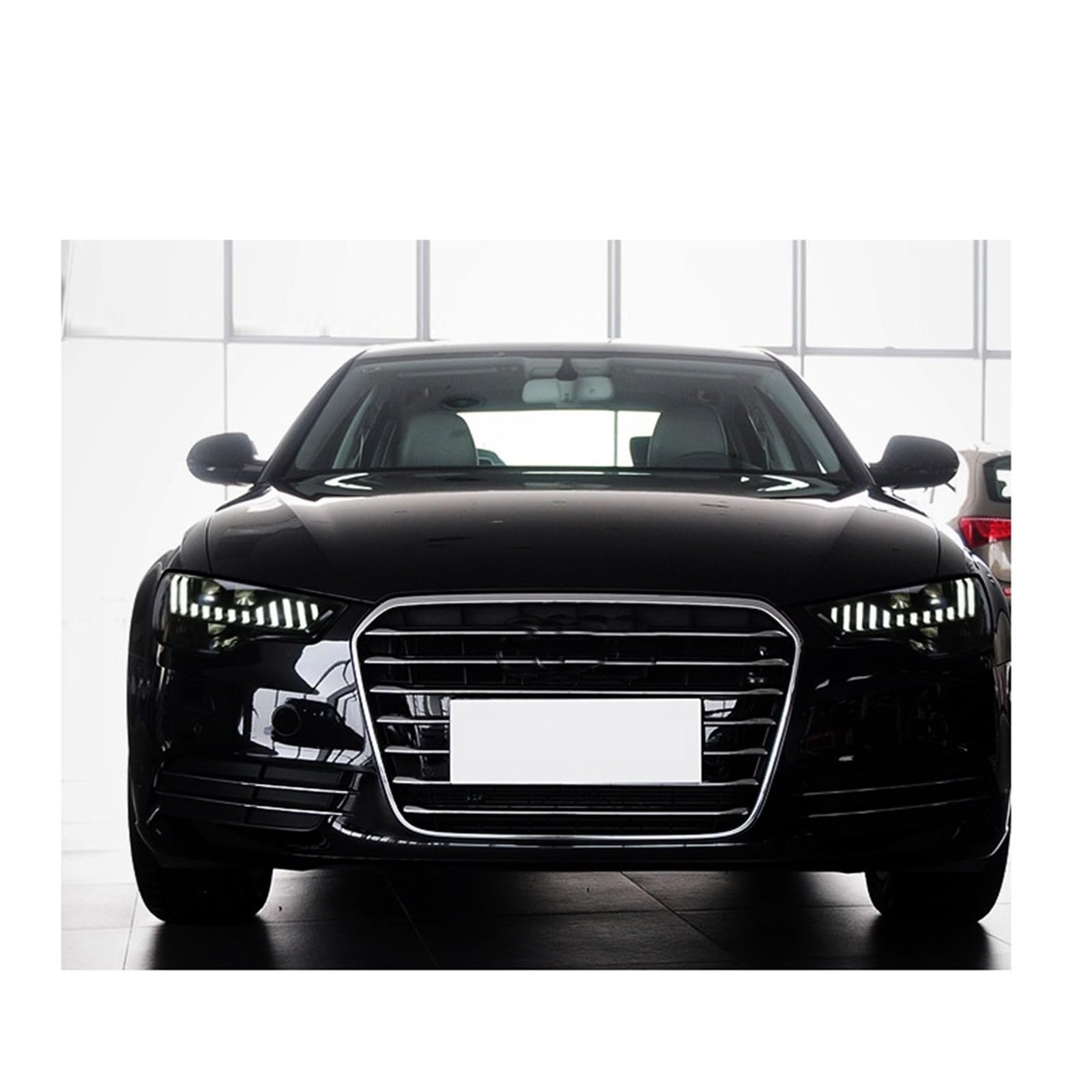 Conjunto de faros LED de 1 par compatible con Audi A6 C7 2012-2015, faros delanteros Plug and Play con LED DRL giratorios, faros delanteros LED completos