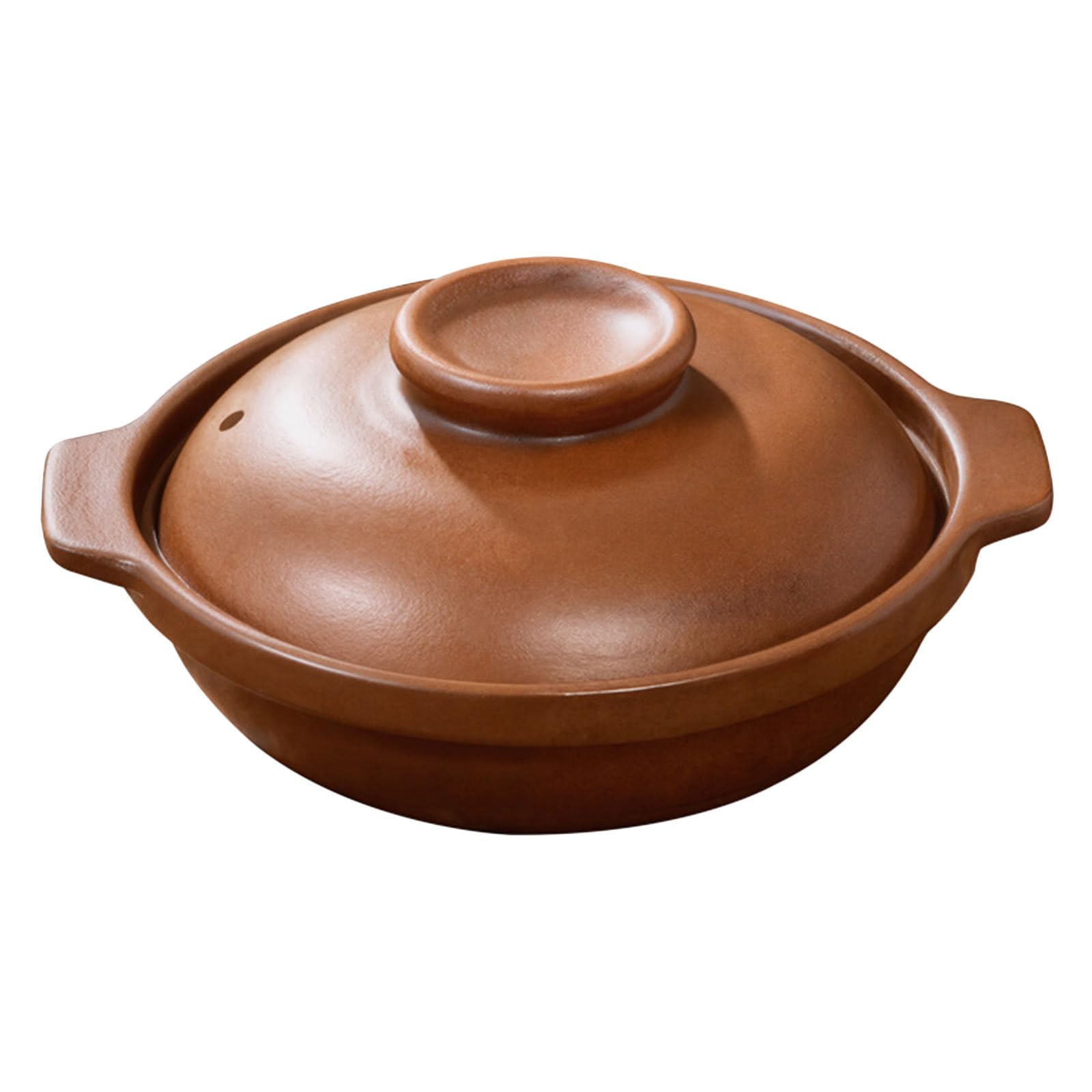 Olla de Barro para Bibimbap de 1 L, Arcilla Marrón | Diseño Clásico Retro, para 1-2 Personas, Uso en Cocina Doméstica y Celebraciones
