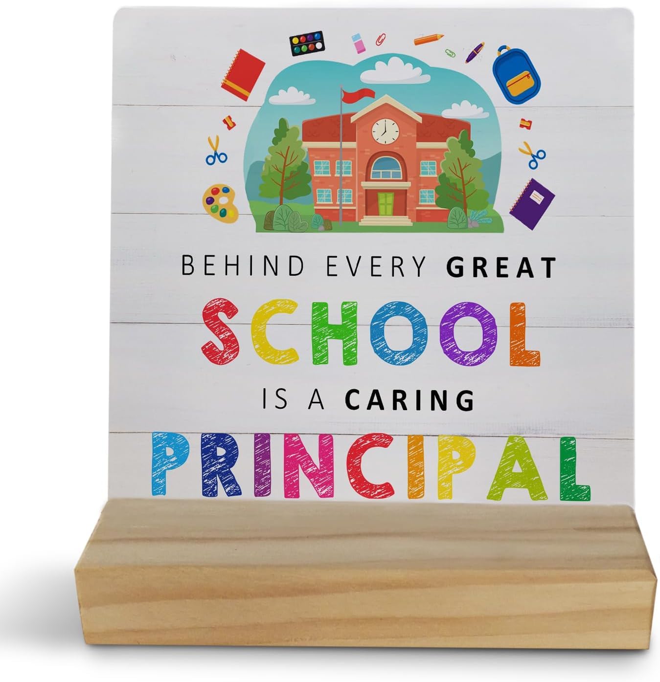Mandala Soul School Principal Appreciation Wooden Desk Sign,Definition Gift Wood,Principal Sign For Home Office Tabletop Decor,Gifts For Men Women,4x4 Inch-image-14