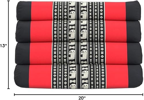Miniatura 10 de Leewadee Cojín triangular  Cómodo respaldo para TV o lectura, almohada inclinada para relajarse hecha de Kapok, 20 x 13 x 13 pulgadas, negro y rojo