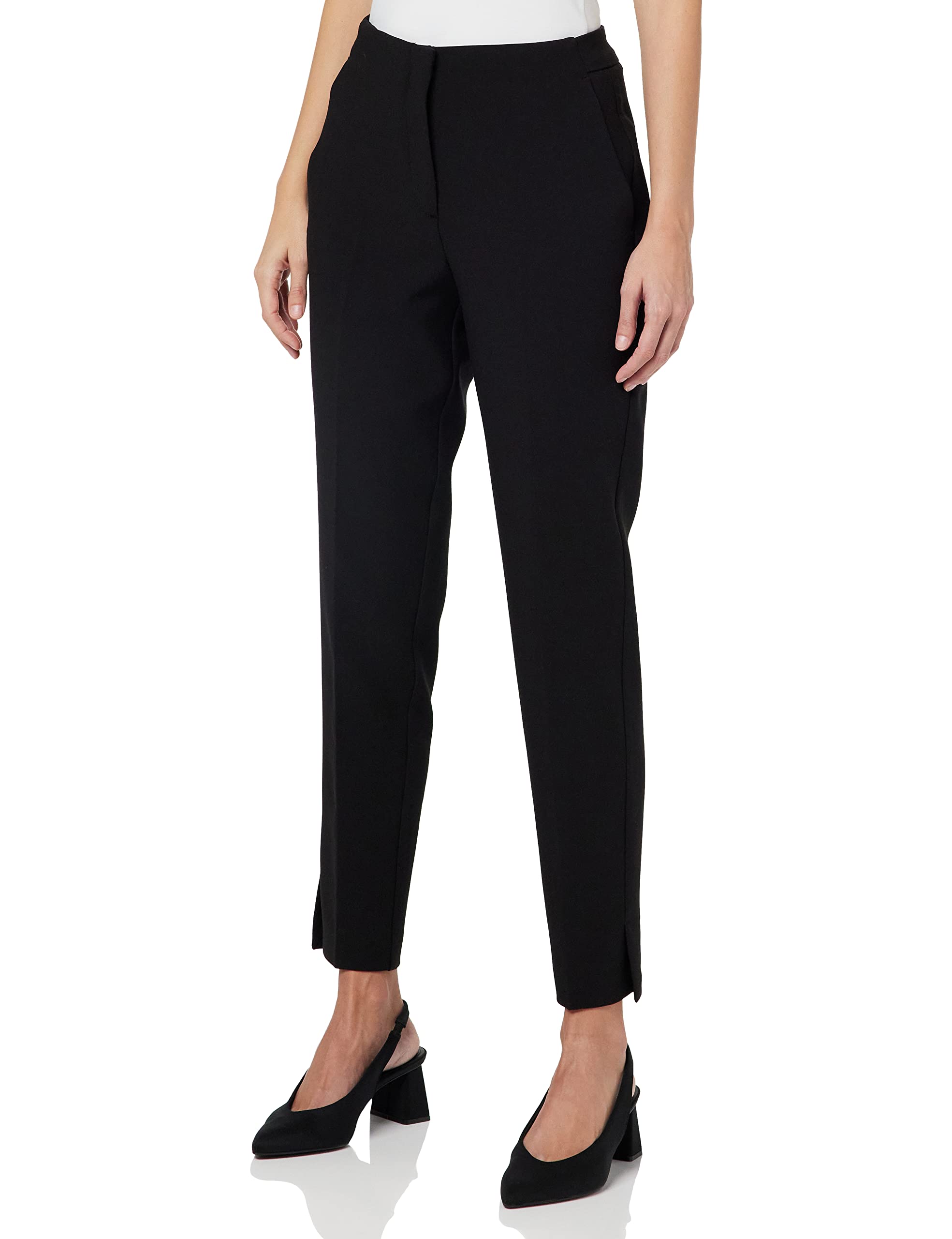 COMMA Pantalón De Cintura Baja Mujeres Pantalón Talla EU 34 Negro Look Casual
