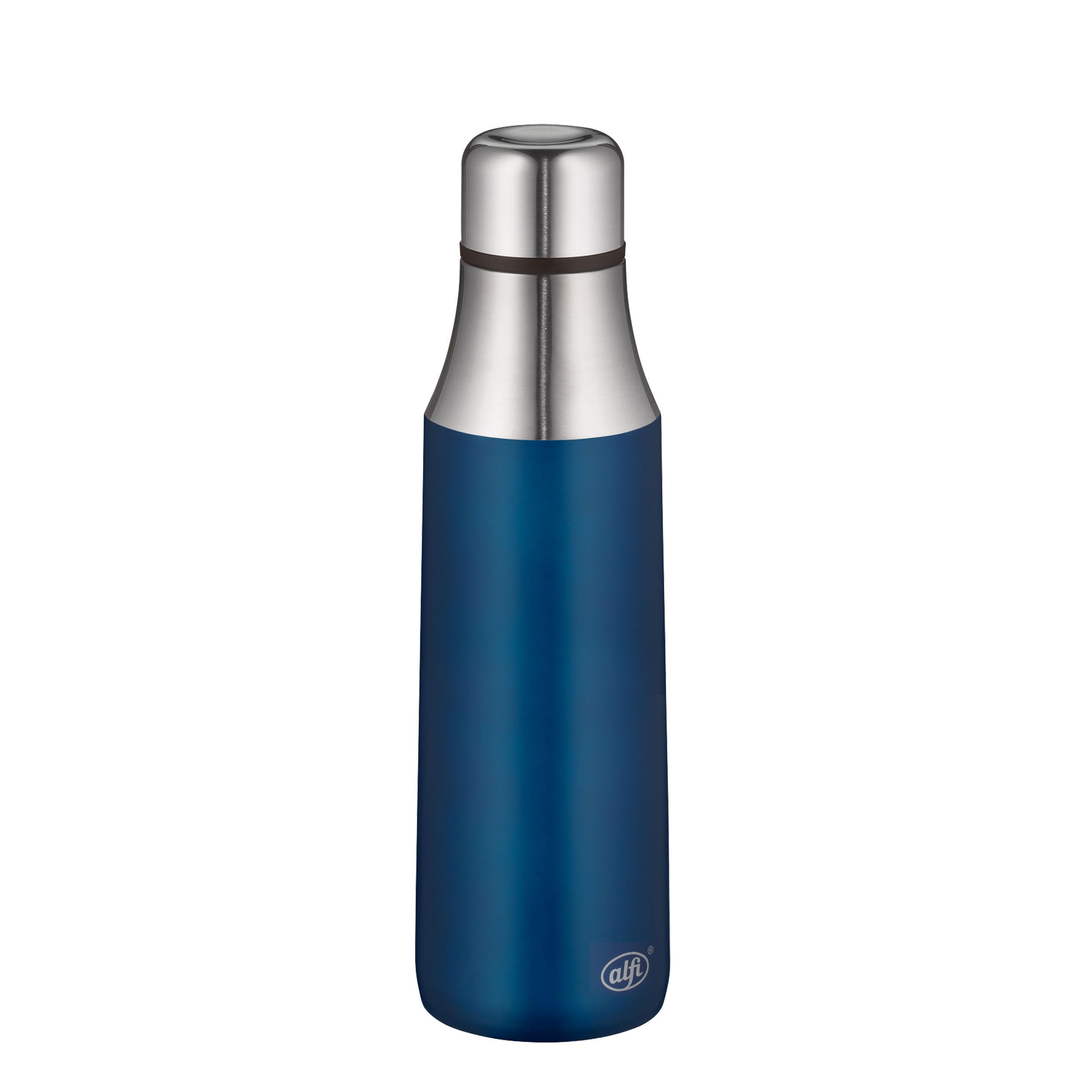 alfi CITY BOTTLE 500ml, mystic blue, Edelstahl-Trinkflasche ohne Plastik, robuste Thermoflasche auslaufsicher, hält 16 Stunden kalt, absolut dicht, Flasche für Kohlensäure, spülmaschinenfest, BPA-frei