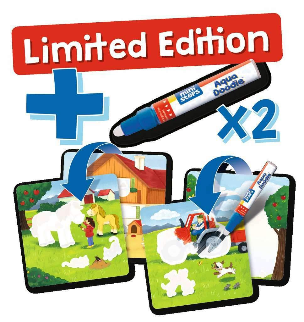 Ravensburger ministeps 4177 Aqua Doodle Limited Edition, Magische Malmatte zum Malen mit Wasser, ca 50 x 50 cm, Sonderausgabe mit 2 Stiften und 4 Ausmalbildern, Spielzeug ab 18 Monate