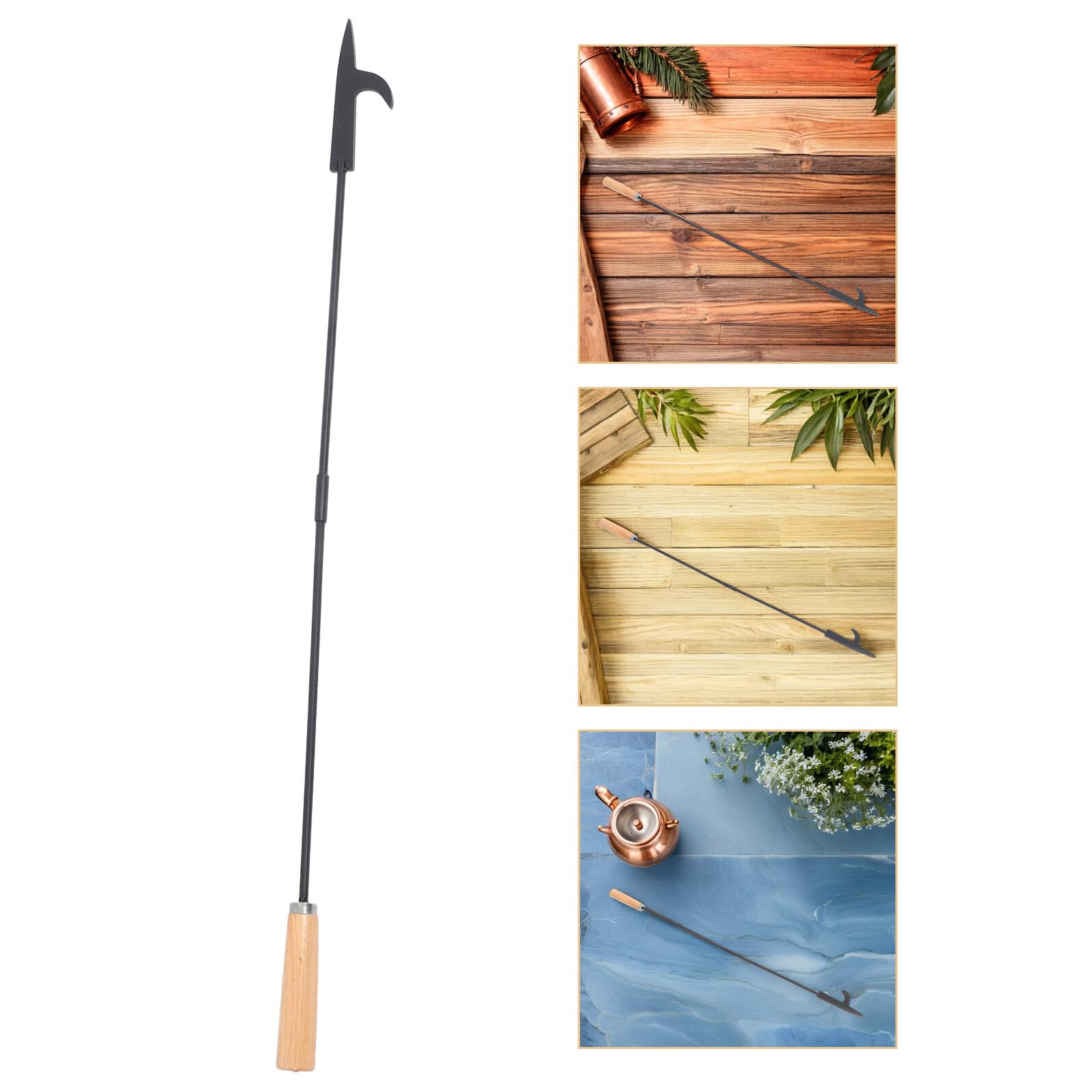Toyvian 2 Stück Feuerstahl mit Holzgriff Zusammensteckbar Handlicher Kamin Feuerstellen-stock für Sichere Holzhandhabung Vielseitig Einsetzbar für Indoor Kamin und Outdoor Feuerstelle