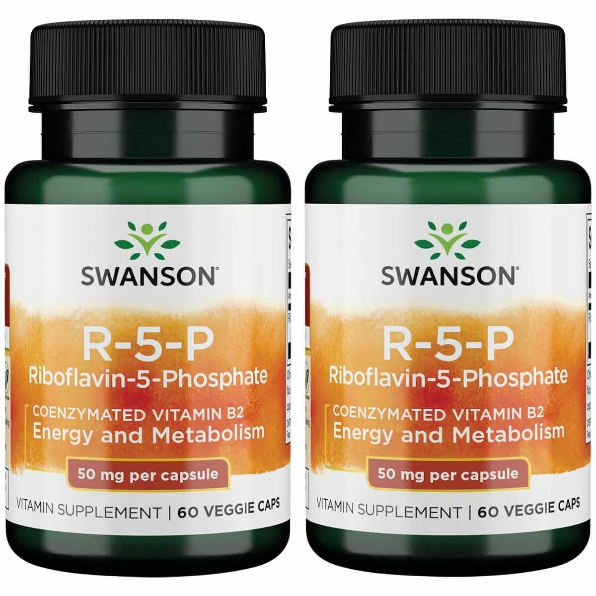 Swanson R-5-P Riboflavin-5-Phosphate Vitamin B2, 60 Capsules, 2 Pack 60 Count (Pack of 2)