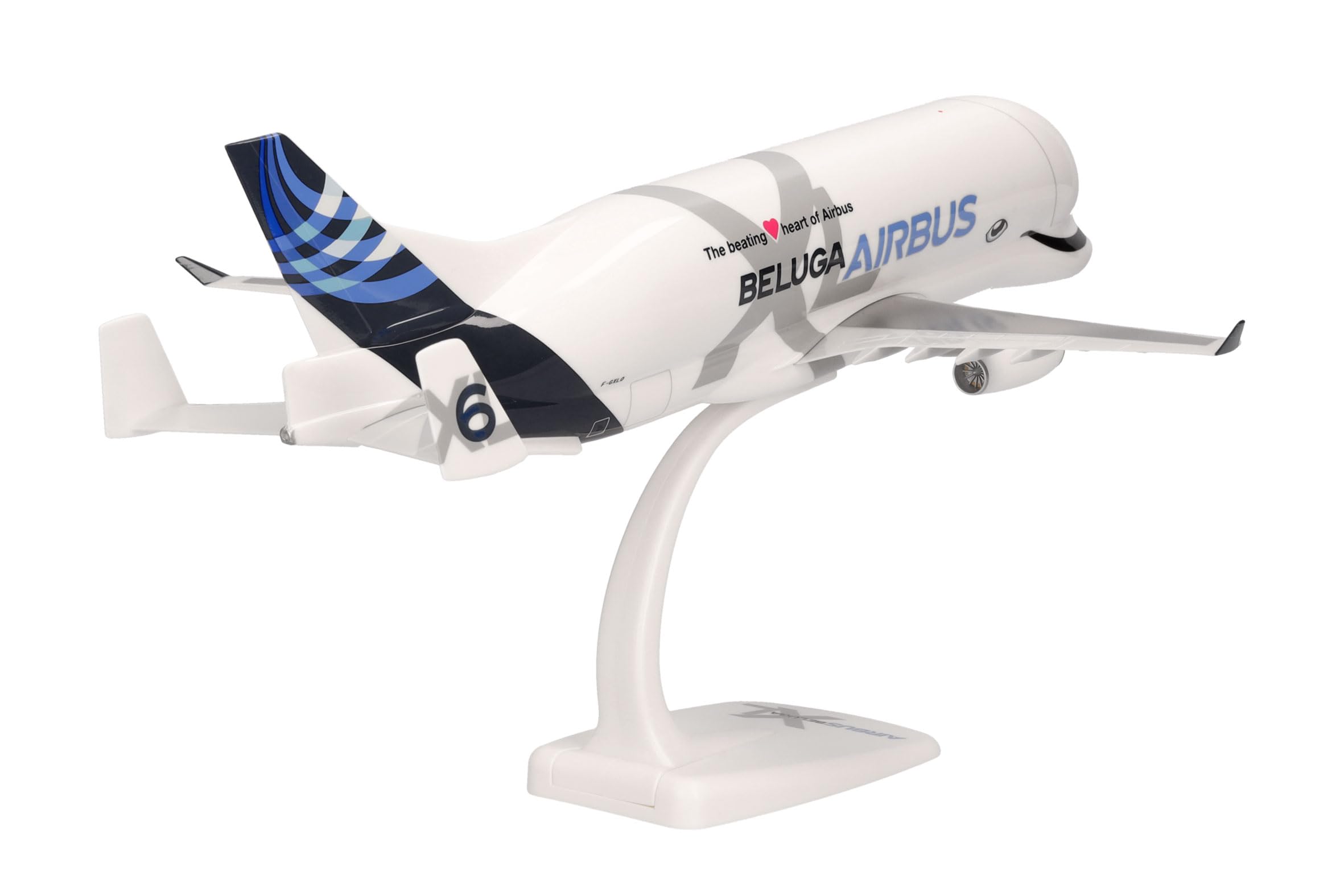 Herpa Snap-Fit Modellflugzeug Airbus Industries BelugaXL - XL#6 - F-GXLO XL#6" Miniatur im Maßstab 1:200, Sammlerstück, Modell mit Standfuß, Kunststoff