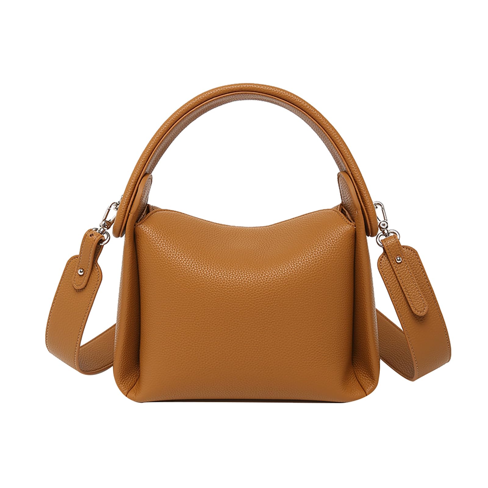 Women Top Handle Handbag Medium Leather Dumpling Bag Designer Crossbody Purse with Detachable Strap