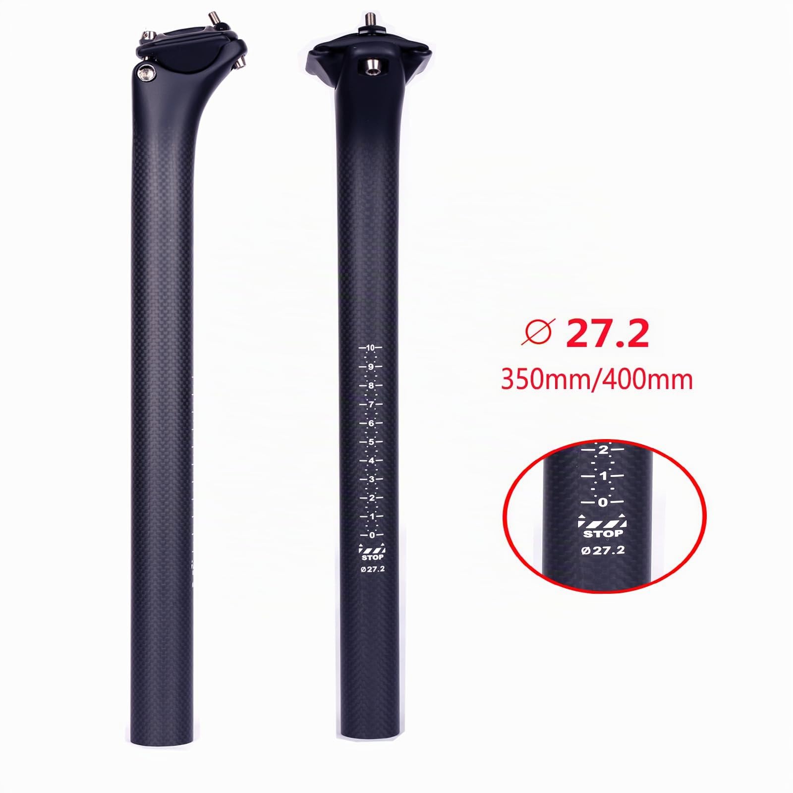 ESEN SP 3k Fibra di Carbonio 27.2/31.6mm*350/400mm Ciclismo Reggisella per Bicicletta Mountain/Road Bike BMX Reggisella Reggisella Sottosella