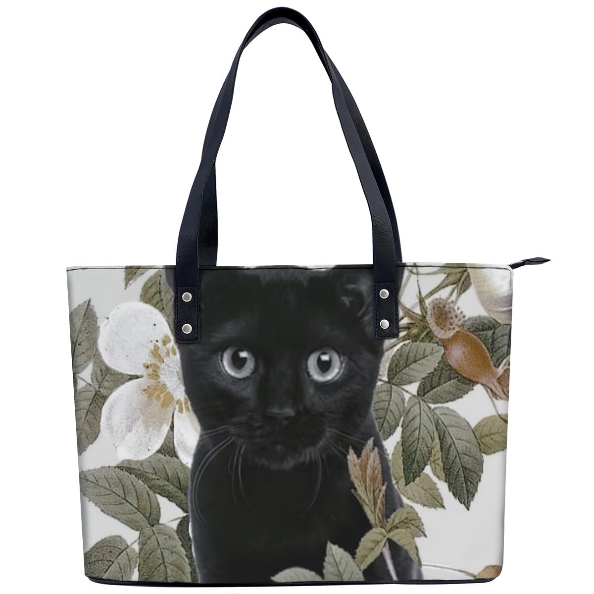 Amazon.co.jp: 黒猫 ネコ柄 猫柄 トートバッグ 軽量 A4 大容量 かるい